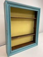 Vintage wandkastje - vitrine eikenhout, Huis en Inrichting, Kasten | Vitrinekasten, Eikenhout, Zo goed als nieuw, Minder dan 100 cm