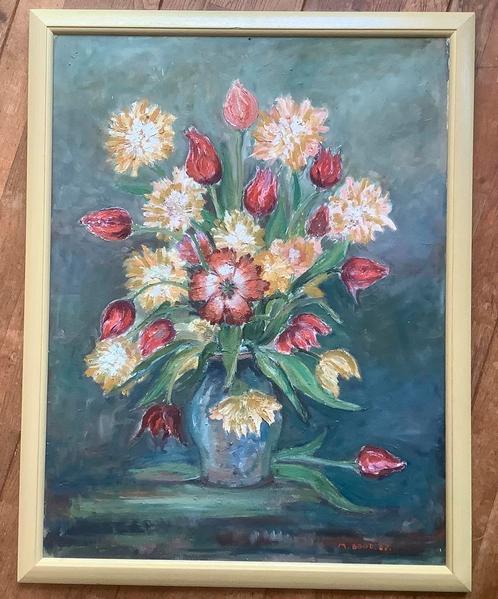 Stilleven, M Bood, tulpen, vanitas, schilderij, bloemen, Antiek en Kunst, Kunst | Schilderijen | Klassiek, Ophalen of Verzenden