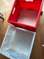 2 Ikea vintage bakken/ krat Märd wit / rood met wielen, Doe-het-zelf en Verbouw, Kratten en Dozen, Ophalen, Gebruikt, Minder dan 35 cm
