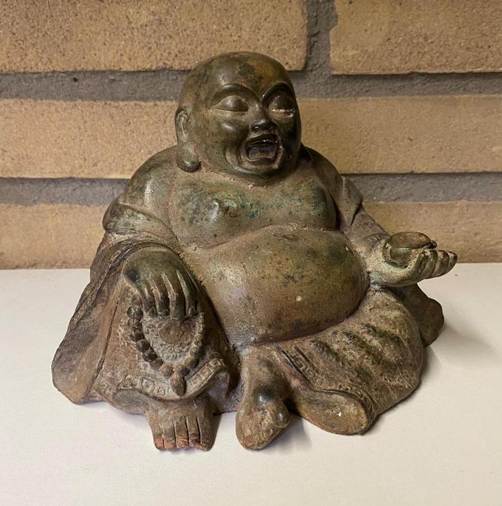 Vrolijke Dikbuik Lucky Happy Boeddha Brons Beeld cadeau, Huis en Inrichting, Woonaccessoires | Boeddhabeelden, Zo goed als nieuw