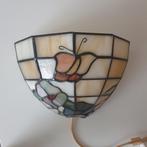 Vintage glas in lood lamp met oranje bloem Tiffany stijl, Huis en Inrichting, Lampen | Wandlampen, Ophalen of Verzenden, Gebruikt