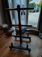 Halterschijfopbergrek verrijdbaar ruimte voor 4 barbells, Sport en Fitness, Fitnessmaterialen, Ophalen, Zo goed als nieuw