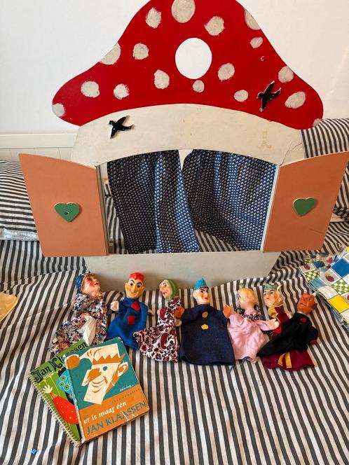 Vintage Poppenkast met Handpoppen & Boekjes - Antiek Speelgo, Antiek en Kunst, Antiek | Speelgoed, Ophalen
