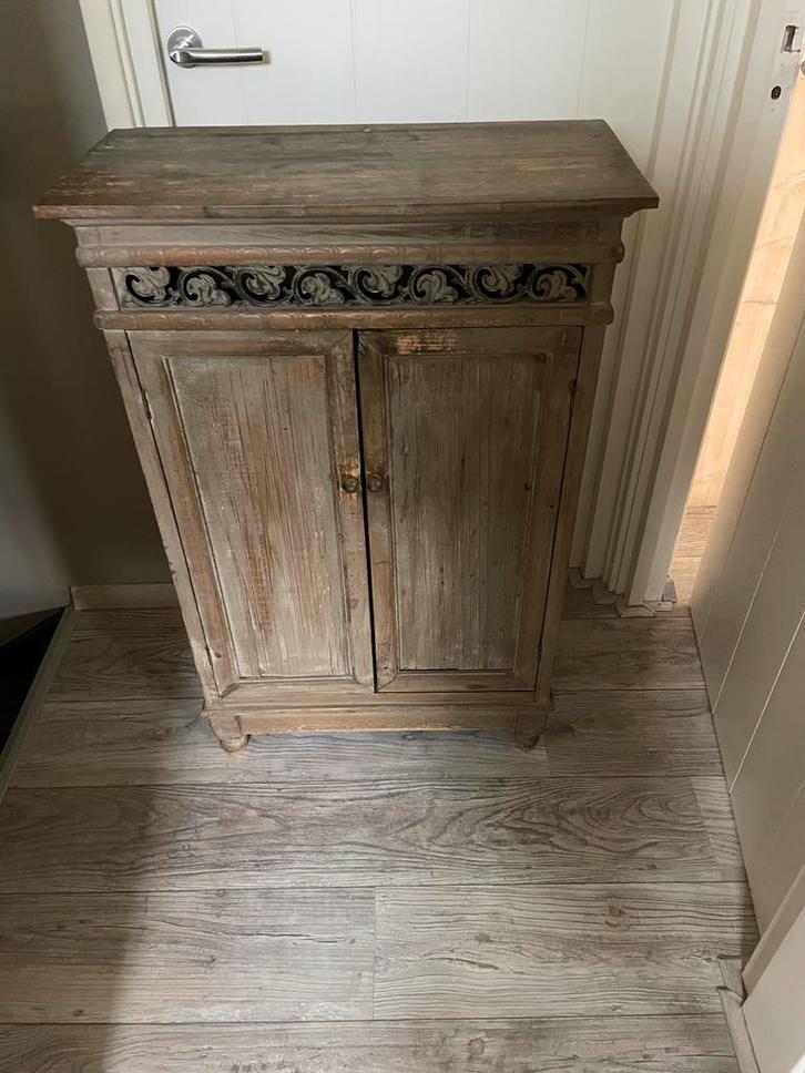 Landelijk Houten kastje met deuren, Huis en Inrichting, Kasten | Buffetkasten, Gebruikt, 100 tot 150 cm, Minder dan 50 cm, 25 tot 50 cm