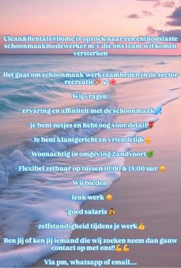 Zzp"er schoonmaak gezocht!!!  beschikbaar voor biedingen