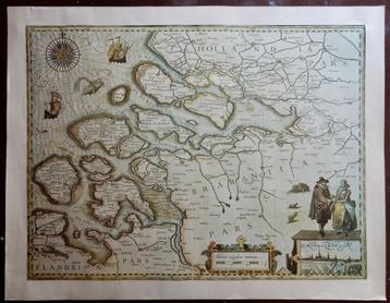 afbeelding van heel oude kaart van Zeeland 64,5 x 50 cm beschikbaar voor biedingen