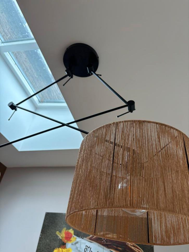 Hanglamp met knikarm van Rietveld, Huis en Inrichting, Lampen | Hanglampen, Gebruikt, 50 tot 75 cm, Metaal, Ophalen