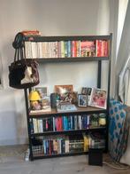 Zwarte stellingkast met bruine planken, Huis en Inrichting, Kasten | Stellingkasten, Ophalen, Gebruikt