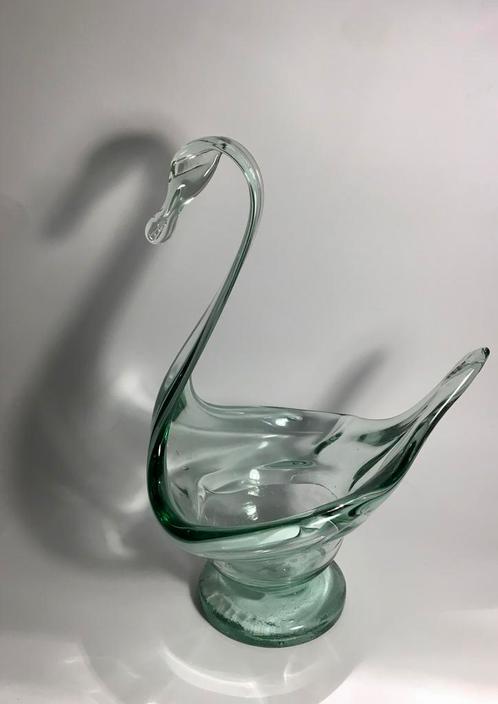 Mondgeblzen glazen zwaan, schaal van glas, handgemaakt, Antiek en Kunst, Antiek | Glas en Kristal, Ophalen of Verzenden