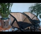 Bloomingville Lounge stoel Loue zwart/naturel, Twee, Bruin, Riet of Rotan, Ophalen of Verzenden