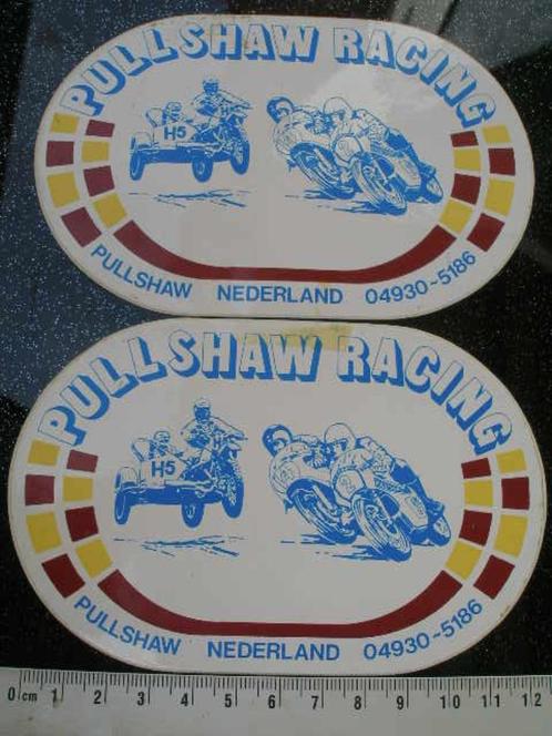 2x sticker pullshaw racing nederland zijspan sidecar wegrace, Verzamelen, Stickers, Zo goed als nieuw, Sport, Verzenden