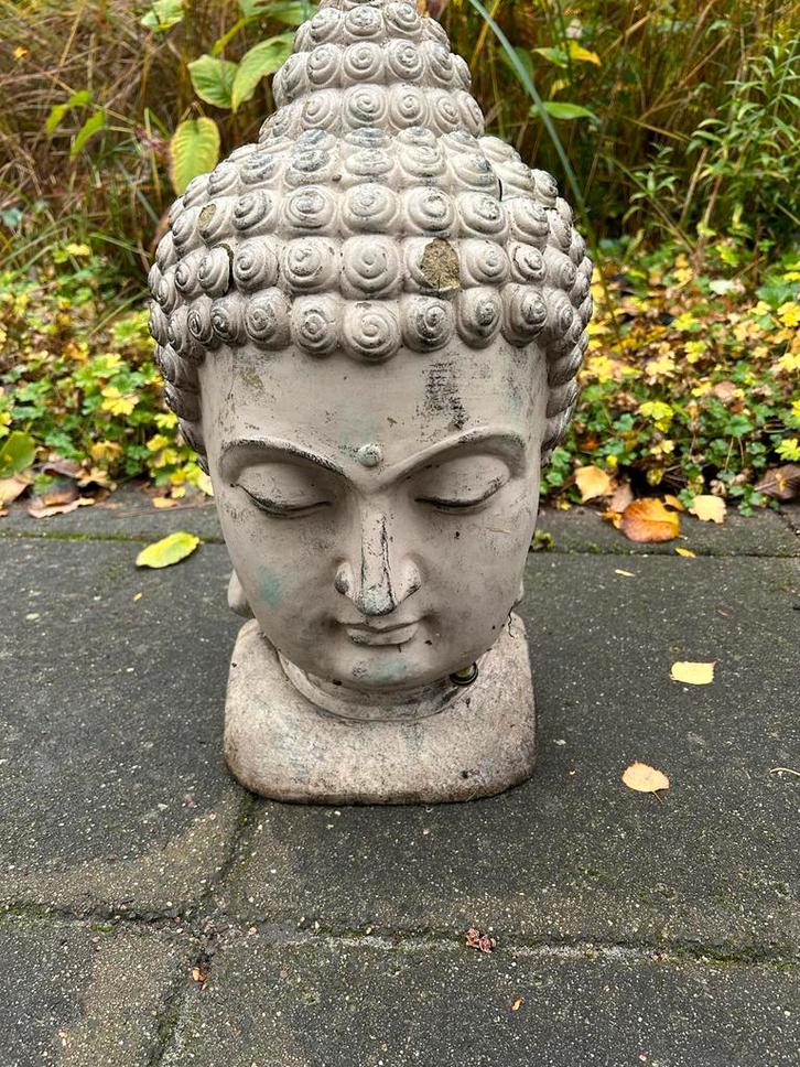 Boeddhabeeld voor tuin of interieur, Tuin en Terras, Tuinbeelden, Gebruikt, Boeddhabeeld, Steen, Ophalen