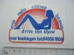 sticker oud PIRAAT RADIO pinup Hamont vrije drive in disco, Verzamelen, Verzenden, Zo goed als nieuw
