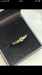 Gouden ring indigoliet blauwe toermalijn 925 Ag mt 17.3, Verzenden, Nieuw, 17 tot 18, Met edelsteen