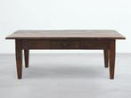 Klassieke massiefhouten salontafel – karakter en ambacht, Ophalen, 100 tot 150 cm, -, -