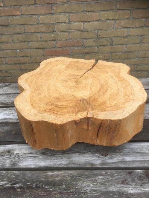 Houten onderzetter planten, bijzettafel verrijdbaar, Huis en Inrichting, Tafels | Bijzettafels, Gebruikt, Overige vormen, Minder dan 45 cm