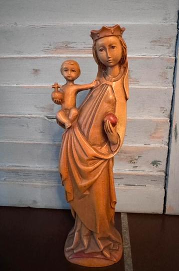 Vintage ANRI Maria beeld met Jezus italiaans houtsnijwerk beschikbaar voor biedingen