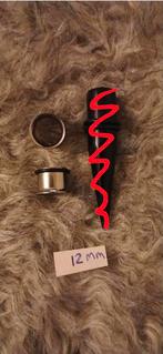 Oor tunnels 12 mm, Ophalen of Verzenden, Gebruikt, Zwart, Overige materialen