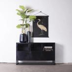 Zwart stalen dressoir/tv-meubel, Huis en Inrichting, Kasten | Wandmeubels, Ophalen, Met deur(en), 150 tot 200 cm, Zo goed als nieuw