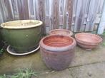Keramische bloempotten x4, Ophalen, Gebruikt, 40 cm of meer, Rond