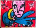 Herman Brood op kartonnen doos, Ophalen