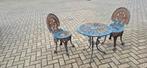 Charmante zwaar gietijzeren bistroset, Tuin en Terras, Tuinsets en Loungesets, Ophalen, Overige materialen, 2 zitplaatsen