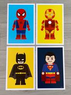 Lego Superhelden Posters 20x30 Junique Spiderman Batman, Verzamelen, Posters, Ophalen of Verzenden, Nieuw, Film en Tv