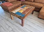 Salontafel van gerecycled botenhout, Huis en Inrichting, Tafels | Salontafels, Ophalen, 100 tot 150 cm, 50 tot 100 cm, Zo goed als nieuw