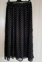 Zwarte lange rok met goudkleurige streepjes, mt.M, Maat 38/40 (M), Zwart, Nieuw, Onder de knie