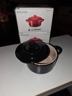 2x Le Creuset Mini Cocotte Zwart - Nieuw!, Huis en Inrichting, Keuken | Potten en Pannen, Ophalen, Gietijzer, Nieuw, Keramische plaat