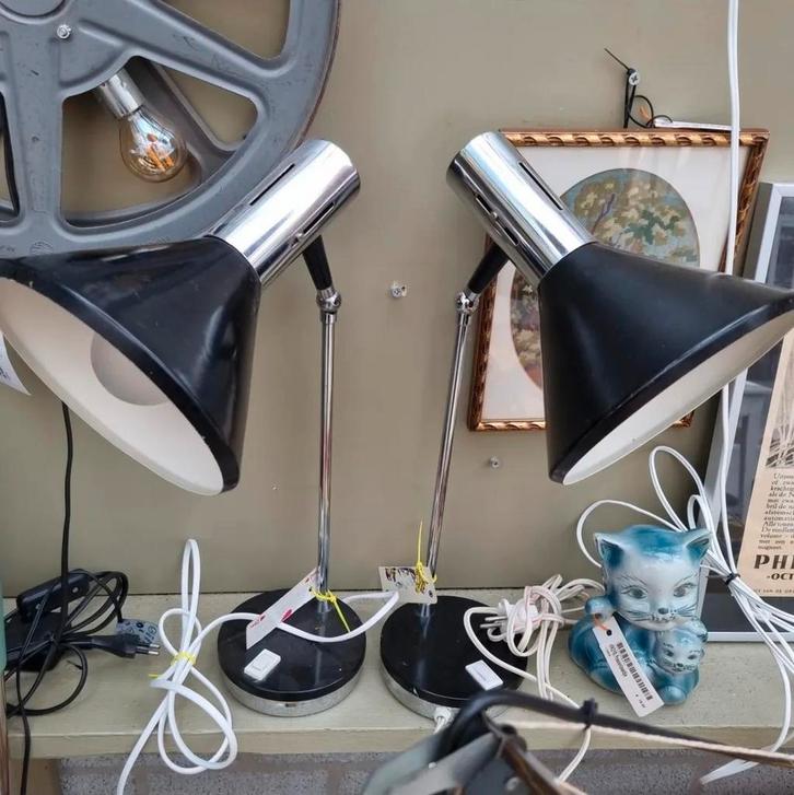 Set van 2 Vintage Stilux Milano Bureaulampen, Huis en Inrichting, Lampen | Wandlampen, Gebruikt, Metaal, Ophalen of Verzenden