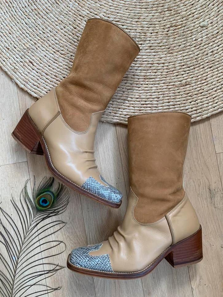 Zapato retro boots blokhak 38 western boots bohemian laarzen, Kleding | Dames, Schoenen, Zo goed als nieuw, Lage of Enkellaarzen