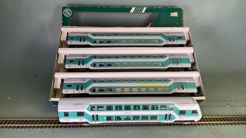 Fleischmann ho Dubbeldekker DB stuurstand + set rijtuigen., Hobby en Vrije tijd, Modeltreinen | H0, Zo goed als nieuw, Wagon, Gelijkstroom
