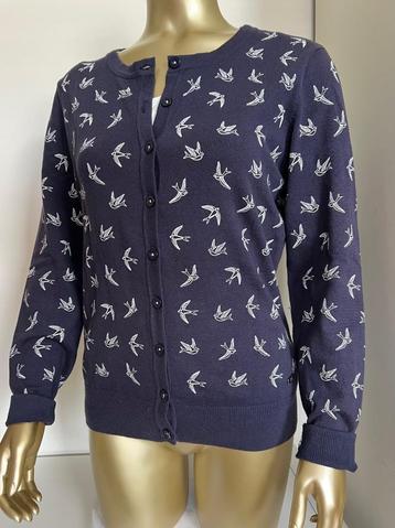 Human Nature vest, donkerblauw met witte zwaluwen, M = 38 beschikbaar voor biedingen