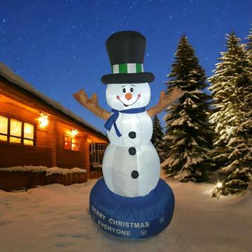 Sneeuwpop op blauw draaiplateau (met de tekst) 182cm hoog beschikbaar voor biedingen