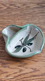 Vintage olijven schaaltje handgemaakt en handbeschilderd., Ophalen of Verzenden, Zo goed als nieuw