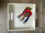dienblad moderne kunst cobra stijl / Kado met een boodschap., Ophalen, Gebruikt, Vierkant, Hout