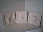 Stijlvolle Witte Gipsen Fruit Reliëfs (Set van 3), Ophalen of Verzenden