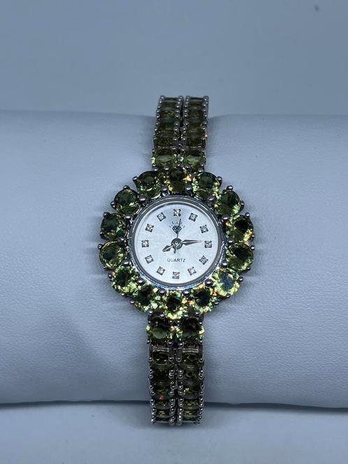 Zilveren 925 horloge met echte Zultanite stenen, Sieraden, Tassen en Uiterlijk, Horloges | Dames, Nieuw, Polshorloge, Overige merken
