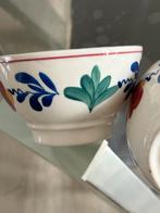 3x Boerenbont soepkom, Huis en Inrichting, Keuken | Servies, Verzenden, Zo goed als nieuw, Kom(men), Aardewerk