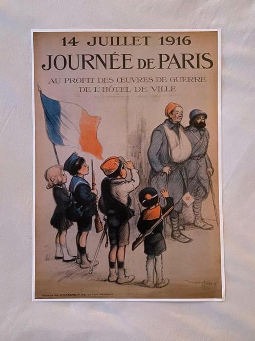 Franse poster, Verzamelen, Militaria | Tweede Wereldoorlog, Foto of Poster, Ophalen of Verzenden