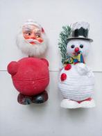 Kerstman Sneeuwpop Candycontainers chenille candy container, Ophalen of Verzenden