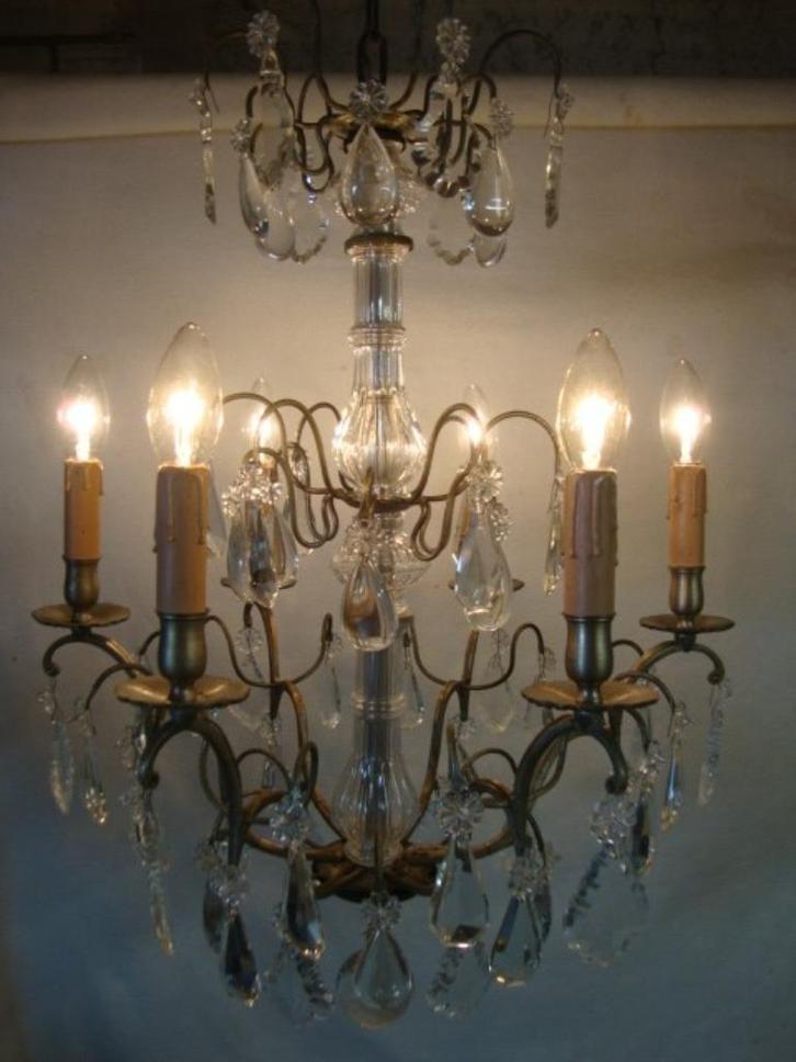 Franse Antieke Geheel Gerestaureerde kroonluchter (1930) 1, Antiek en Kunst, Curiosa en Brocante, Ophalen