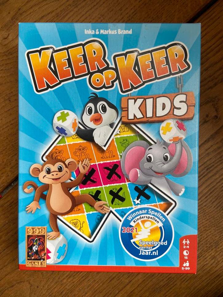 Keer op Keer Kids - Leuk Kinderspel!, Hobby en Vrije tijd, Gezelschapsspellen | Bordspellen, Zo goed als nieuw, Een of twee spelers