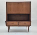 Vintage houten klepkast teak hout secretaire Scandinavisch, Ophalen, Gebruikt, ., .