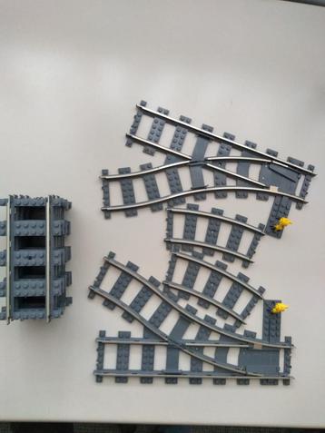 Lego trein 9 volt rails uitbreidingsset 2 wissels en 8 recht