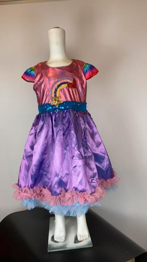 Prinsessen regenboog luxe jurk nieuw maat 134-140, Kinderen en Baby's, Carnavalskleding en Verkleedspullen, Nieuw, Meisje, 134 t/m 140