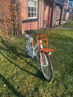 Witte damesfiets met voordrager, 53 tot 56 cm, Ophalen, Gebruikt, Handrem