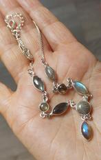 925 zilveren ketting /collier met natuurlijke Labradoriet, O.T., Blauw, Nieuw, Ophalen of Verzenden