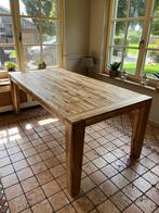 Massief eiken uitschuifbare eettafel is gerestaureerd, Ophalen, Eikenhout, 200 cm of meer, 50 tot 100 cm